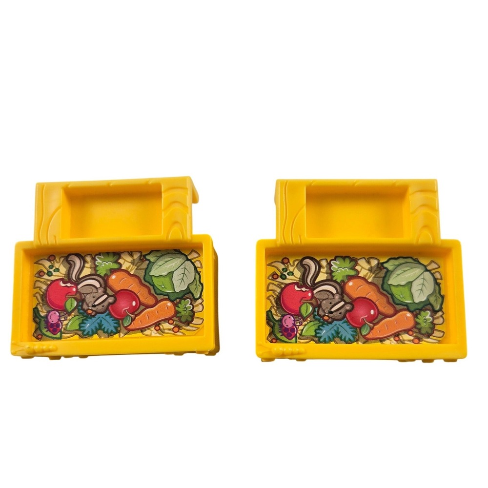 Fisher Price Little People Yellow Produce Crates Bins Lot of 2 Replacement